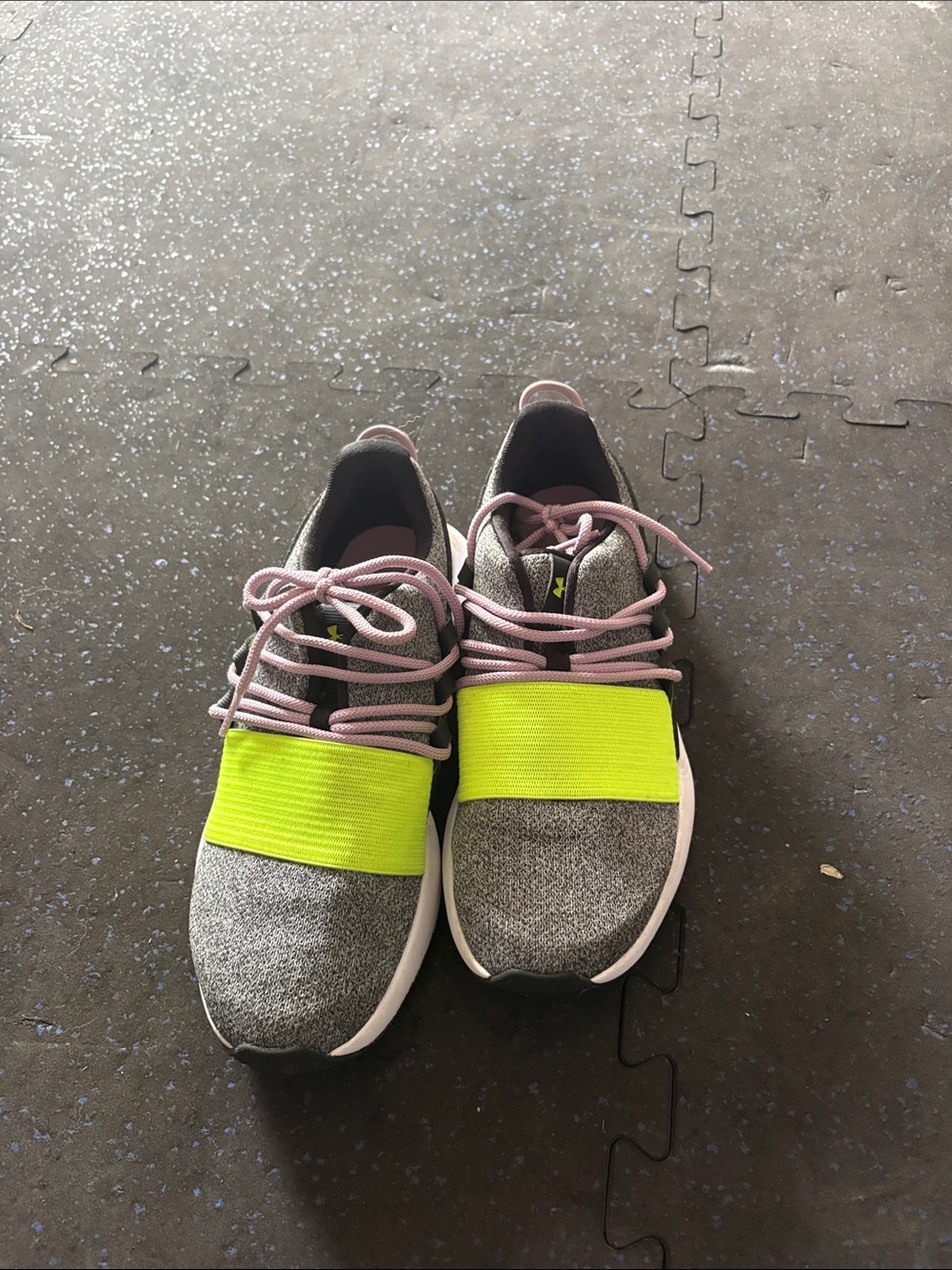Under Armour Grey and Neon Yellow Athletic Sneakers -NEW NEVER WORN